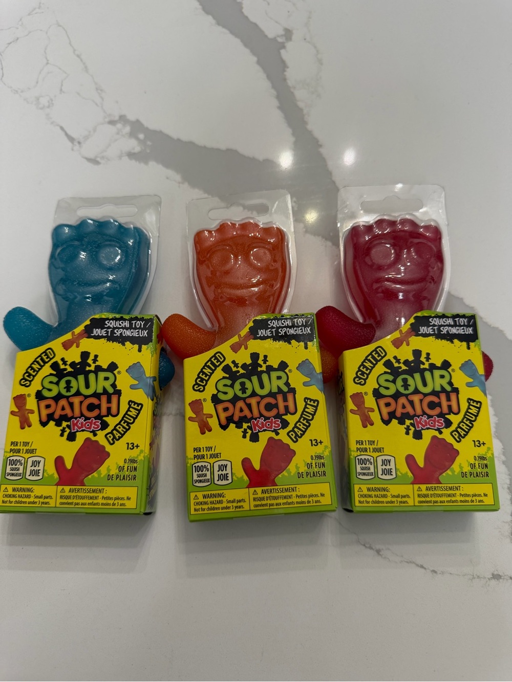 Set of 3 Sour Patch Kids Scented Squish Toy - Blue, Orange, Red